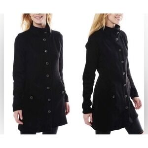 Kuhl Alfpaca Savina Womens Black Fleece Long Jacket Coat Button Front Small